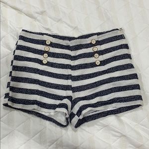 Forever 21 Blue White Striped Shorts Medium